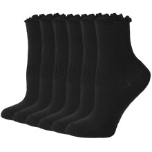 Women's Ruffle Ankle Socks Frilly Quarter Crew Socks