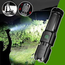 Wiederaufladbare LED-Taschenlampe mit USB-Anschluss, Zoom und verschiedenen Modi
