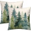 Conjunto de 2 capas de almofada natalinas 60x60cm (24x24 polegadas) - Floresta de Inverno 1
