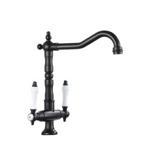 Kitchen Faucet Dual Handle Antique Brass 360 Rotation