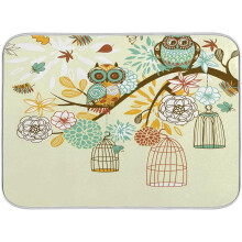 Absorberende tørkematte til oppvask med høstmotiv, blomstermotiv, 16 x 18 tommer, Owl
