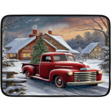Covoraș de uscare a vaselor cu model de brad de Crăciun, model camion roșu, 45x60 cm