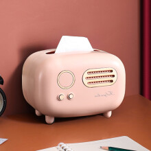 Vintage radio tissueboxhouder in retrostijl (1 stuk)