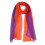 Lenço de chiffon laranja e roxo, 160x50cm, poliéster leve. 1