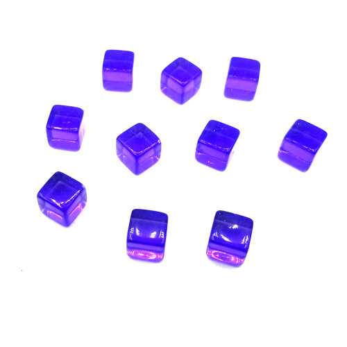 200Pcs 6 Side 8mm Clear Dices Educational Dices-Purple