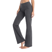 High Waisted Yoga Pants with Pockets Tummy Control Flare