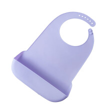 Bavoir en Silicone pratique lavable, aide à manger,-Violet
