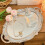 Bandeja decorativa oval vintage com espelho, branca, 1 peça. 1