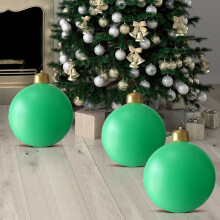 Green PVC Inflatable Christmas Ball 15.74 Inch