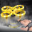 Drone amarelo controlado por gestos, com luzes LED e luzes de LED. 2