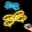 Drone amarelo controlado por gestos, com luzes LED e luzes de LED. 3