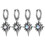North Star Dangle Earring Stainless Steel Gothic Hinged Hoop 6