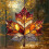 Stained Glass Maple Leaf Ornament Acrylic 1pc 7