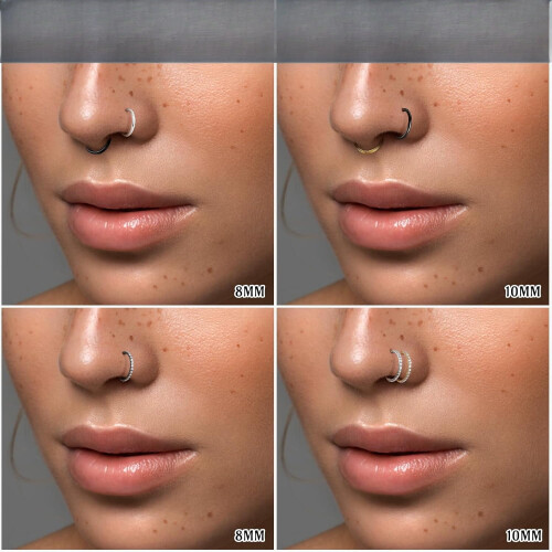 G23 Titanium Nose Hoops 16G-20G 6-10mm 2pcs 1