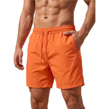Sneldrogende Zwemshorts met Trekkoord voor Heren, met Zonbescherming Oranje S