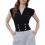 Women'S Vest Double Breasted Lapel Vest Black M 1
