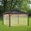 Mosquito Net Replacement for Gazebo Patio 4-Panel Brown 5