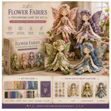 (Flower Fairy)Fee Patchwork Puppe Set mit Hanrafted Design für Kinder DIY Basteln Spielzeit und