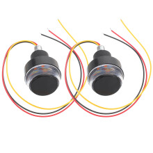 Motorcycle LED Turn Signals Black Plastic 2 pcs