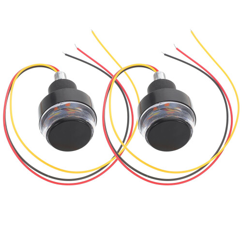 Motorcycle LED Turn Signals Black Plastic 2 pcs
