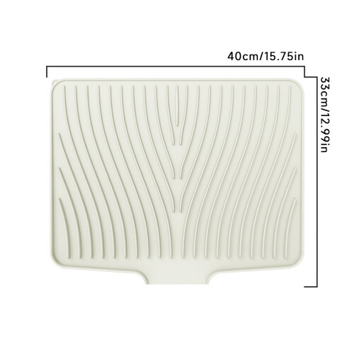 Tapis d'égouttage de cuisine en silicone blanc 2