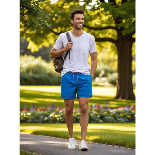 Men'S Quick Dry Sun Protection Drawstring Beach Swim Shorts  M 2