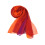 Lenço de chiffon laranja e roxo, 160x50cm, poliéster leve. 2