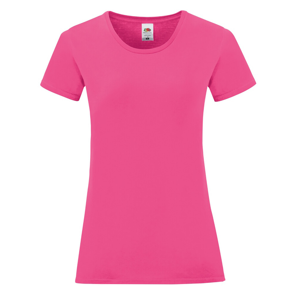 Fruit Of The Loom (L, Fuchsia Pink) Womens/Ladies Iconic T-Shirt