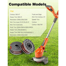 2-Pack Strimmer Spools & Compatible with Flymo Contour XT/Revolution/ Trim Grass Trimmer, Double Autofeed