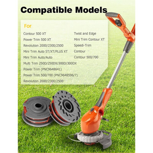 2-Pack Strimmer Spools &  Compatible with Flymo Contour XT/Revolution/ Trim Grass Trimmer, Double Autofeed