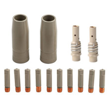 15AK MIG Welding Consumables Kit 10 Contact 0.9mm Tips 2 Nozzles and 2 Contact Tip Holders for Flux Core MIG