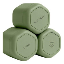 3 Stuks/Set Navulbare Containers voor Huidverzorgingsproducten, Magnetische Reiscapsules voor Shampoo en Conditioner, Groen