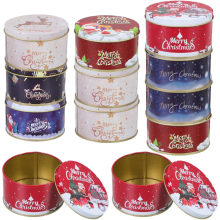 Boîtes métalliques pour gâteaux et friandises de Noël, robustes, 24 pcs, 7,5 x 9 cm — emballage cadeau noel