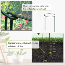 Piquet de Support de Plantes, 8 Packs de Supports de Plantes de Jardin en Métal Demi-Rond, Anneau de Support de Plantes de Jardin Vert, Supports de