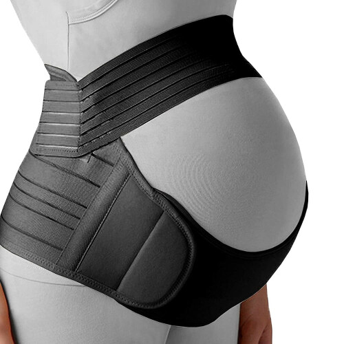 Maternity Belt Black XL for Pregnancy Back Support