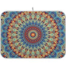 Covoraș de uscare a vaselor cu model Mandala Boem, reversibil, 40x45 cm