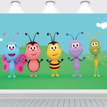 Bursdagsfestbanner bakgrunnsbilledvev veggdekor