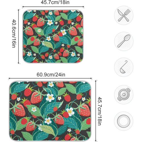 Vendbar mikrofibermatte for oppvask, 16 x 18 tommer 2