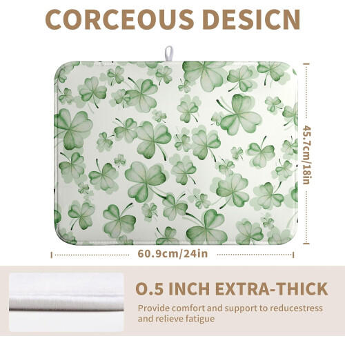 Covoraș de bucătărie Green Clover din microfibră, 45x60 cm 1