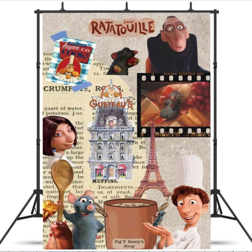Ratatouille-bakgrunnsbanner til bursdagsfestdekorasjon