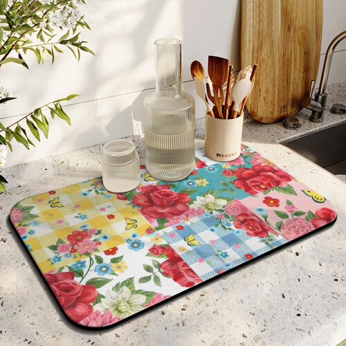 Tapis de café absorbant et antidérapant 19 x 12 pouces 2