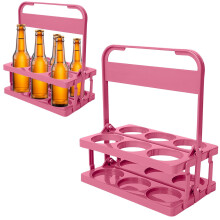 Panier à boissons portable pour 6 bouteilles, porte-bouteilles pliable, idéal pour les pique-niques et les barbecues.
