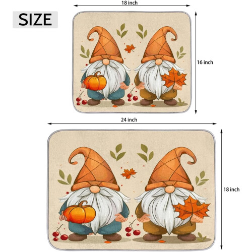 Πατάκι στεγνώματος πιάτων Gnome από μικροΐνες 18x16 ίντσες, σχέδιο αγροικίας 1