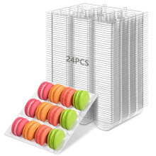 Cutii Macarons Plastic Transparent 24 buc 12 sloturi