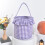 Checkered Handheld Basket with Sturdy Handle and Skirt 2