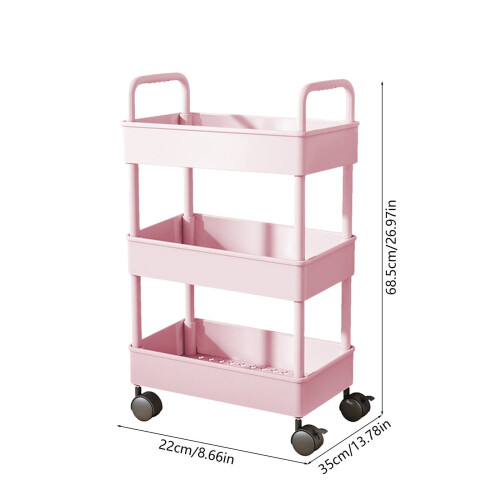 Chariot utilitaire roulant à 3 niveaux avec roues (1 unité) 2