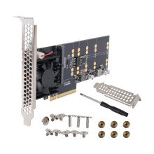 PCIe 3.0 X8 Naar M.2 NVMe SSD Uitbreidingskaart Quad 4-Bay met Koelfan PLX8747-Chip, Split-Vrij, met Compatibele Module