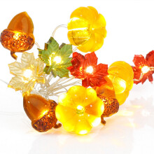 Žalud a 3D dýňové řetězové světelné řetězy, 1,8 m, 3,8 m, LED baterie