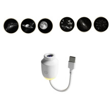 Lâmpada de Projeção de Estrelas para HD USB 6 em 1, Luz Noturna LED Ambiente, Ajustável em 360, Projetor de Estrelas Plug &
