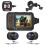 Câmera DVR para Motocicleta 1080P, Dashcam, Wi-Fi, Aplicativo Integrado, Câmera Frontal e Traseira de 2 Polegadas para Gravação de Direção em 2